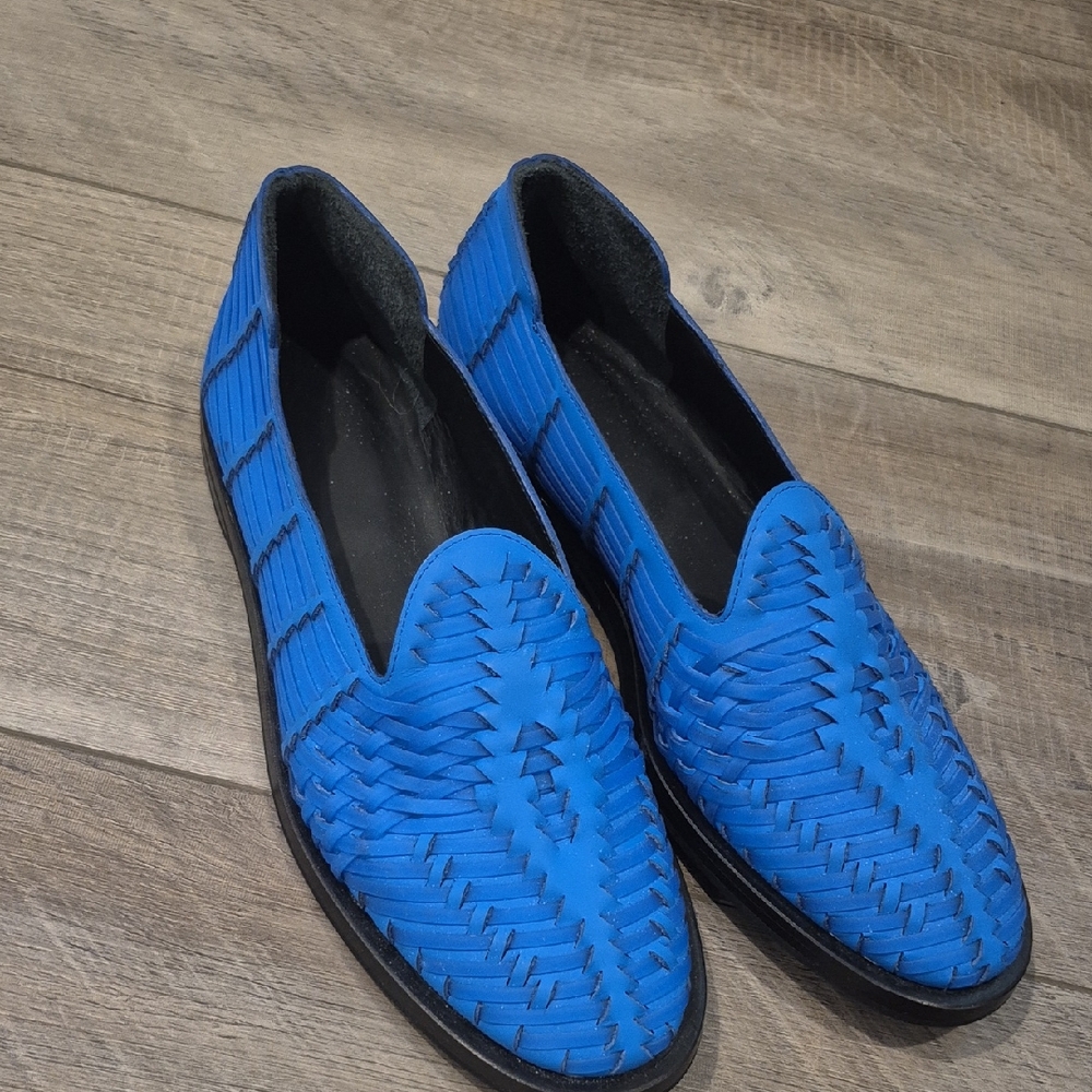 Bright Blue Woven Loafers | Womens Size 8.5